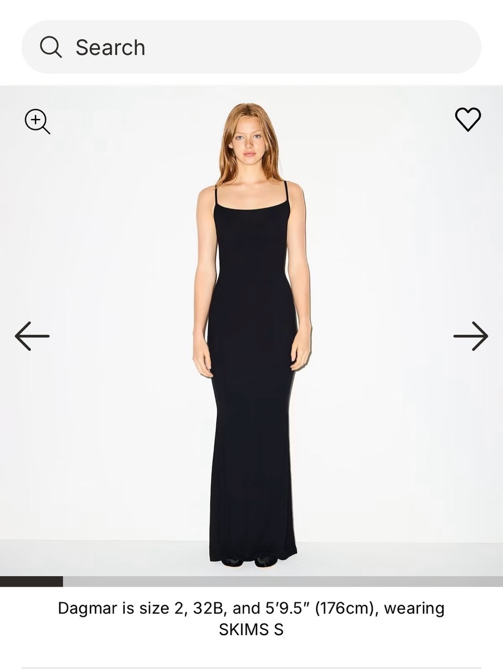 SKIMS Black Slim Slip Maxi Dress with Thin Straps